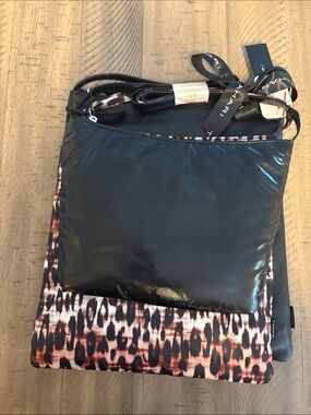 642 Tahari Black Crossbody with Brown Leopard-Print bag and small black bag